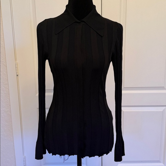 SANDRO Aurel Ribbed Collared Cardigan - Picture 6 of 13